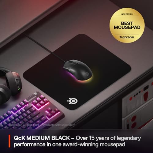 SteelSeries QcK Medium Gaming Mousepad Black - Professional Esports Surface