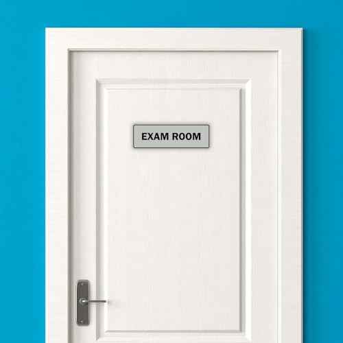 Signs ByLITA Standard Exam Room Sign (Brushed Silver) - Medium 5 Pack