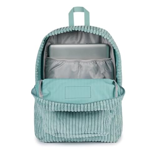 JanSport Superbreak Plus FX Backpack - Work, Travel, or Laptop Bag with Water Bottle Pocket - Surreal Corduroy Sage