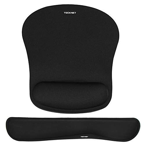 TECKNET Black Keyboard Wrist Rest & Mouse Pad Set - Ergonomic Support