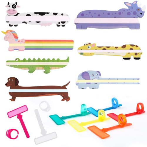 21Pcs Dyslexia & ADHD Reading Tools for Kids with Animal Highlight Bookmarks & Guided Strips