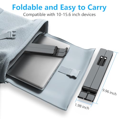 Adjustable Laptop Stand for Desk - Portable Riser & Cooling Pad