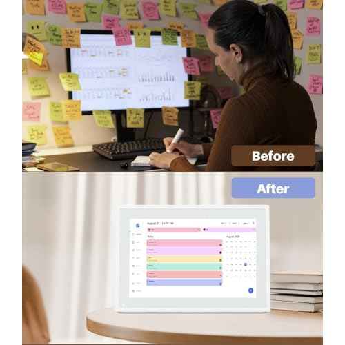 10.1 Inch Smart Digital Calendar & Chore Chart ? IPS HD Touchscreen Family Organizer, Desk Planner with Meal Scheduler, Android App Support & Photo Frame | Smart Calendar