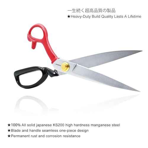 TONMA True Left Handed Fabric Scissors [Made in Japan] 10 Inch Heavy Duty Sewing Scissors, Industrial Japanese Steel Dressmaker Tailor Shears for Cutting Clothes Fabric Denim Leather