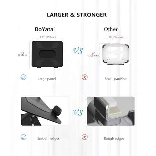 BoYata Laptop Stand, Laptop Holder, Multi-Angle Stand with Heat-Vent, Adjustable Notebook Stand for Laptop up to 17 inches, Compatible for MacBook Pro/Air, Surface Laptop, and so on (Black)