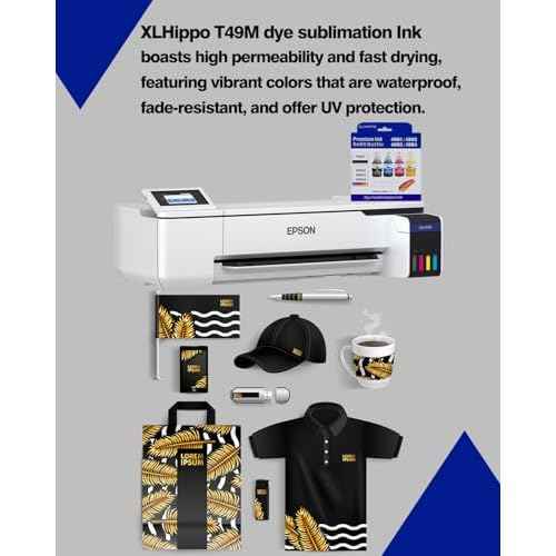 560ML T49M Sublimation Ink for Surecolor F170 F570 Dye-Sublimation Printer T49M1 T49M2 T49M3 T49M4 (4 * 140ml Refill Ink Bottles) Autofill/ICC-Free/Anti-UV