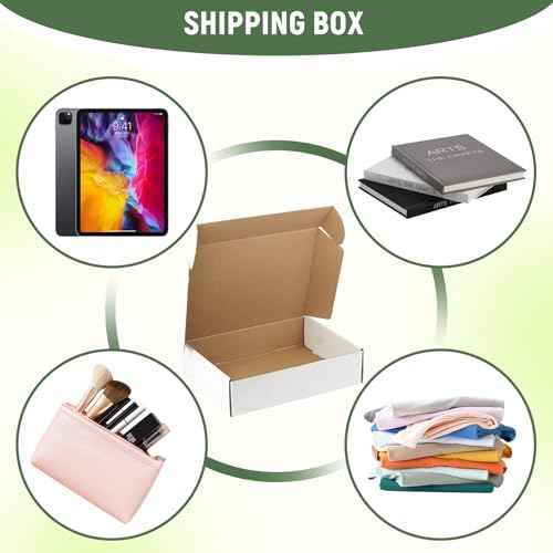 12"x9"x3" Shipping Boxes Set of 5, White Corrugated Cardboard Box Literature Mailer