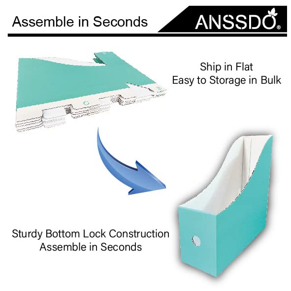 ANSSDO 12-Pack Black Magazine File Holder Storage Organizer Set of 12