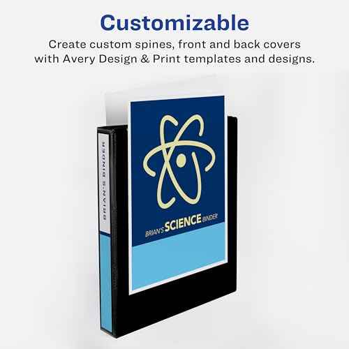 Avery Durable View 3 Ring Binder, 2 Inch Slant Rings, 4 Black Binders (17031)