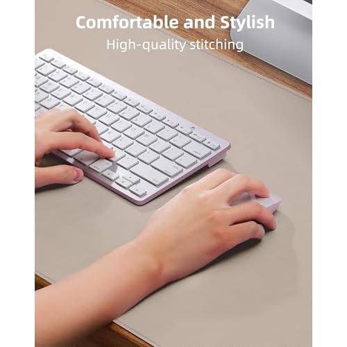Non-Slip Desk Pad,Desk mat,Large Mouse Pad,Office Desk mat,Waterproof PU Leather Desk Blotter Mat,Laptop Desk Pad,Desk Writing Pad for Office and Home (Beige, 24" x 13.7")