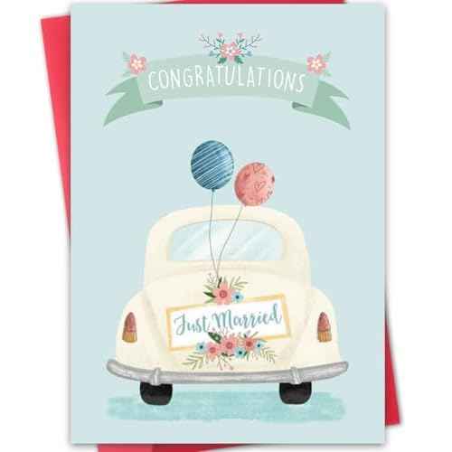 Wedding Card,Engagement Congratulation Card,Bridal Shower Cards,Wedding Day Congrats Gift,Funny Cards for Couple
