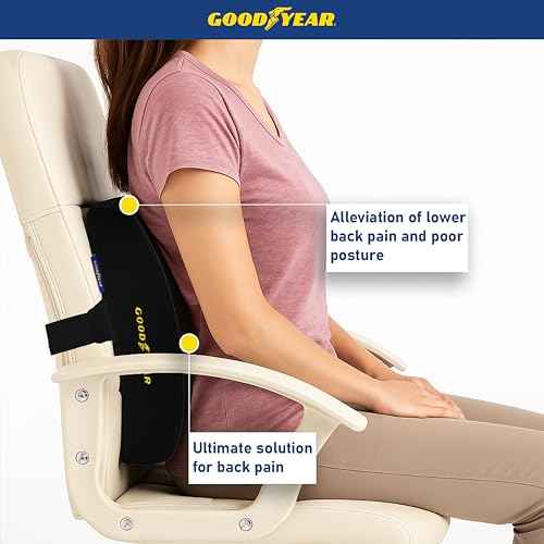Goodyear Lumbar Support Pillow for Office Chair and Car Seat - Memory Foam Lumbar Pillow & Back Brace Support Posture Corrector, Lower Back Pain Relief