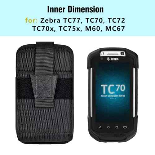 Scanner Holster Compatible with Zebra TC75x, TC75, TC70x, TC70, TC72, TC77 Handheld Barcode Touch Mobile Computer,Scanner Case Holder with Belt Clip and Safety Strap, Black