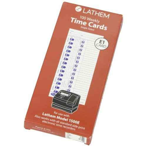 Lathem Time Universal Time Card, White, 100 per Pack (E100), 4 x 9