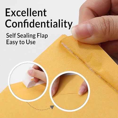 SUNEE 9x12 Envelopes Self-Seal Catalog Mailing Envelopes -250 Count, Ultra Strong Quick-Seal, 9x12 inch Brown Kraft Manila Envelopes Security Envelopes