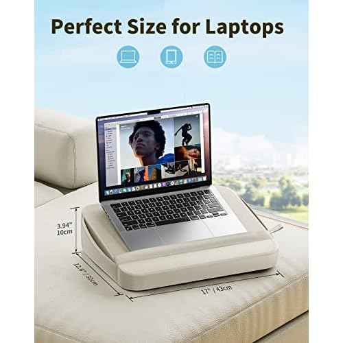 SAIJI Computer Lap Desk with Pillow Cushion,Ultra Lightweight Portable Computer Stand Desk for Couch, Bed & Chair