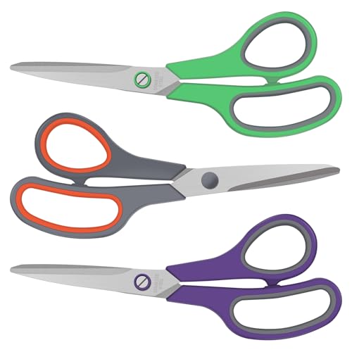 Multicolor Heavy Duty All Purpose Scissors 8.3 inch - Ergonomic Craft & Office Cutting Tool