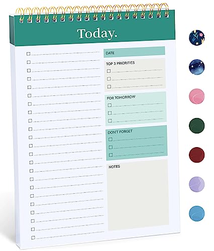 Taja Greenery Sway Undated Daily To Do List Notepad - 52 Pages, Office Organizer