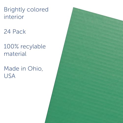 Flipside Products 24 Pack Green Study Carrel, 12¡±x48¡± Privacy Boards, Student Privacy and Focus Booth for The Classroom, Desk Divider Cubby for Tests, Made in USA