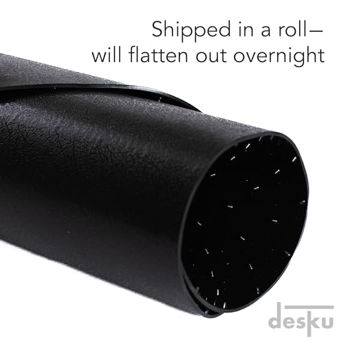 DESKU Super Oval Desk Chair Mat ? Heavy-Duty PVC Mats for Carpet Floor Protection, Black, 46" x 58" Inches, Made in The USA