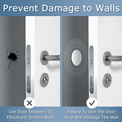 XoYoZo Round-White Door Stopper Wall Protector Silencer – Self-Adhesive Rubber Bumper