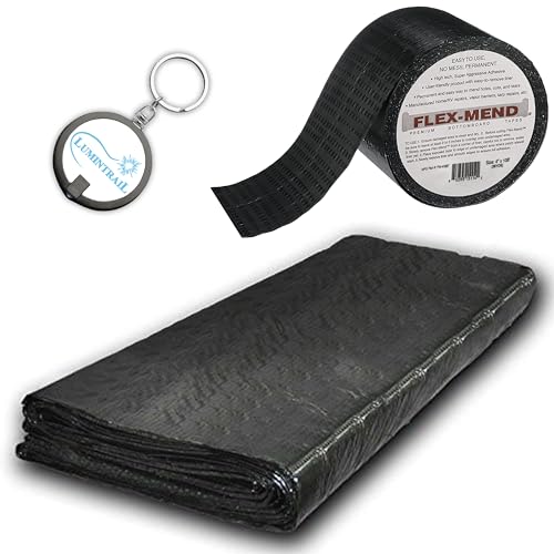 Lumintrail Mobile Flex Bottom Board Mobile Home Underbelly Wrap Repair | 48" x 14ft | Durable Polyethylene Vapor Barrier | with 4" x 108ft Flex Mend Bottom Board Repair Tape a Keychain Light