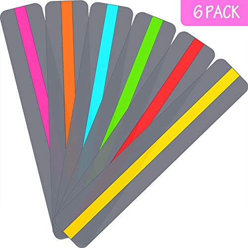 Zonon 6 Pcs Guided Reading Strips for Dyslexia - Colored Highlight Reading Aids