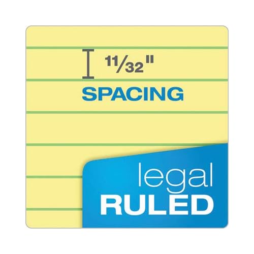 TOPS Double Docket Writing Tablet, 8-1/2 x 11-3/4 Inches, Perforated, 3-Hole Punched, Canary, Legal/Wide Rule, 100 Sheets per Pad, 6 Pads per Pack (63387)