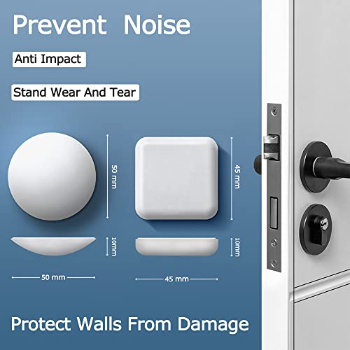 XoYoZo Round-White Door Stopper Wall Protector Silencer – Self-Adhesive Rubber Bumper