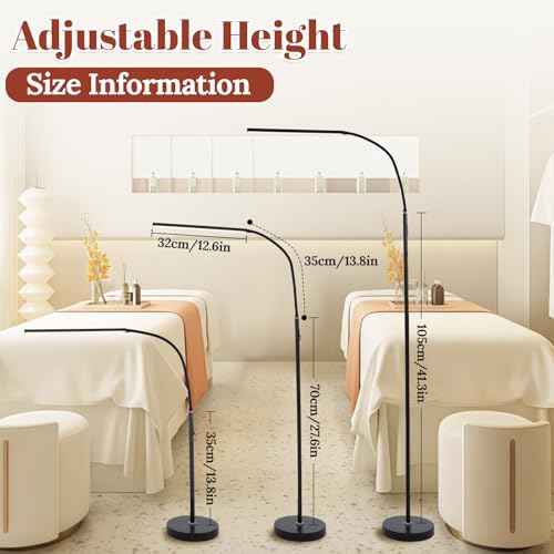 LED Floor Lamp, Bright Adjustable Vertical Floor Lamp, Eye Caring Eyelash Floor lamp for Living Bedroom Black