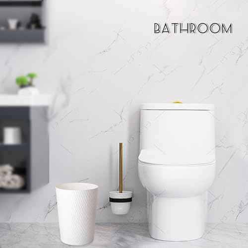 UUJOLY Small Trash Can Wastebasket Garbage Can Container Bins for Bathrooms, Laundry Room, Kitchens, Offices, Kids Rooms, Dorms (White)