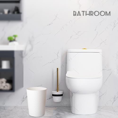 UUJOLY White Small Trash Can Wastebasket 1.8-Gallon for Bathroom, Kitchen, Office, Dorm