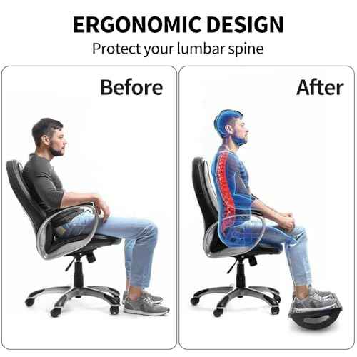 Foot Rest for Under Desk at Work - Ergonomic Foot Stools for Under Office Desk - Rocking Footrest with Roller Massager - Leg Rest for Chair, Computer Gaming - Promote Leg Circulation