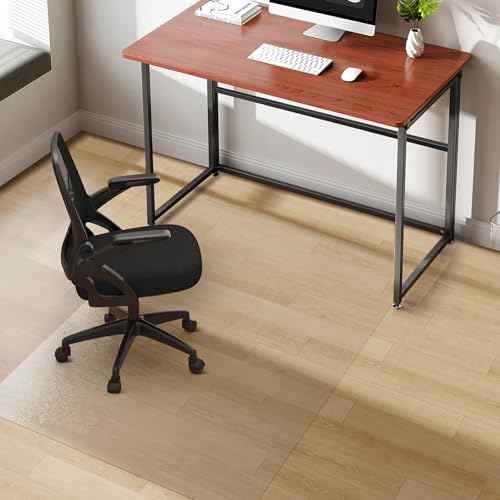 Clear Chair Mat, 48" x 36" Office Chair Mat for Hard Floors, Floor Protector Desk Mat for Gaming, Vinyl Floor Mat for Home Office Kichen Living Room, Clear