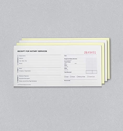National Notary Association Notary Receipt Book with 50 Receipt Forms