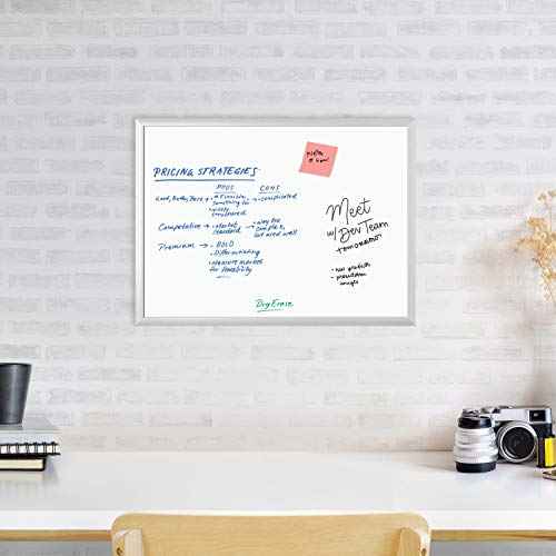 U Brands Dry Erase Board White Board, 24"x18", Silver Aluminum Frame, Melamine Surface