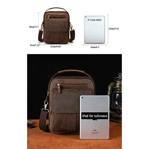 Mens Genuine Leather Sling Messenger Shoulder Cross body Satchel Bag Handle Tote Business Briefcase Portfolio