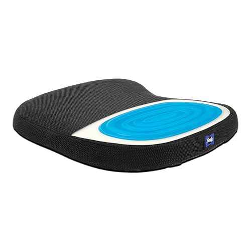 Sealy Memory Foam Car Seat Cushion ? Gel Seat Cushions for Office Chairs, Tailbone Pain Relief Cushion, Cooling Pillow, Slim Fit Car Seat