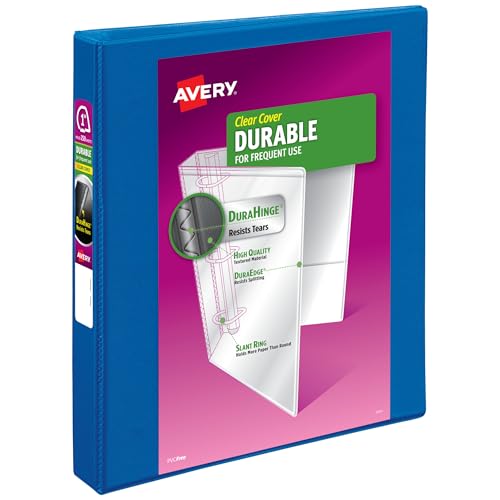 Avery Durable View 3 Ring Binder 1 Inch Navy Blue Slant Rings