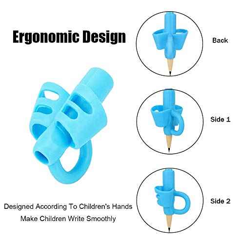 BUSHIBU Pencil Grips for Kids Handwriting, Toddler Pencil Grip, Pen Grips Trainer for Beginners Preschoolers Kindergarten Children(4 PCS)