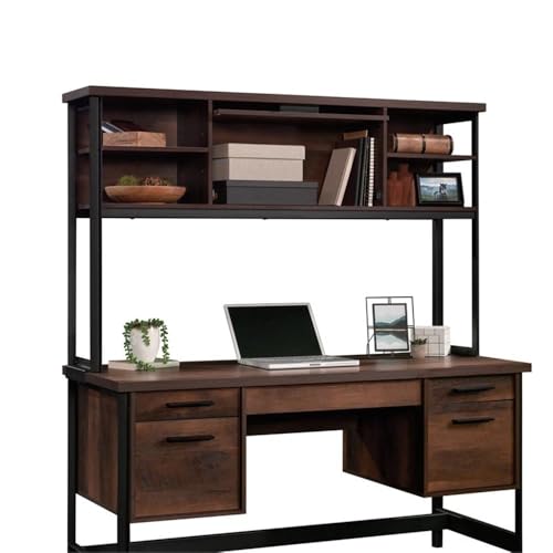 Sauder Briarbrook Barrel Oak Hutch for Computer Desk | Barrister Style