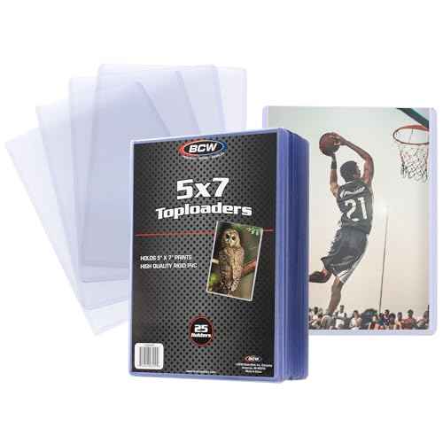 BCW 5 X 7 Photo Toploader - 25 ct | Photo Postcard Protectors, Rigid Hard Plastic Holders | Card Sleeves Photo Holders for 5x7 Memories and Collectibles and Document Storage
