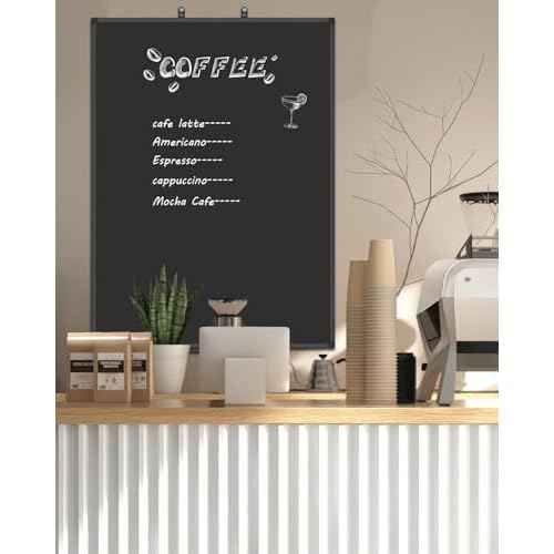 XBoard Magnetic Chalkboard Blackboard 36 x 24, Chalkboard Signs with Black Aluminium Frame, Pin Collections