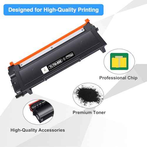 TRUE IMAGE TN660 Black Toner Cartridge Compatible Replacement for Brother TN660 TN-660 TN630 TN-630 for HL-L2320D HL-L2340DW HL-L2380DW MFC-L2700DW MFC-L2720DW DCP-L2540DW Printer (Black, 4-Pack)