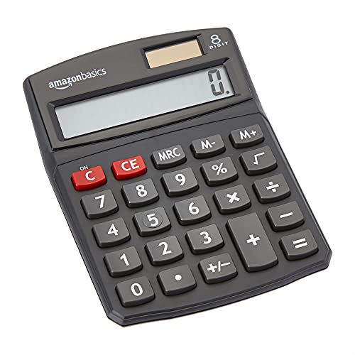 Black 8-Digit LCD Desktop Calculator - Portable & Easy to Use, 1-Pack