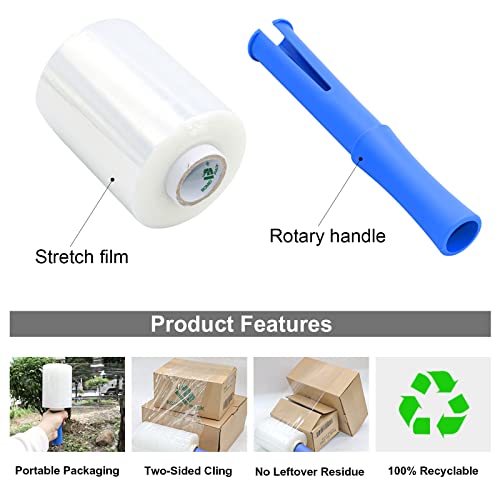 Heavy Duty Clear Stretch Wrap Film 5"x1000ft - 4 Pack Pallet & Moving Wrap