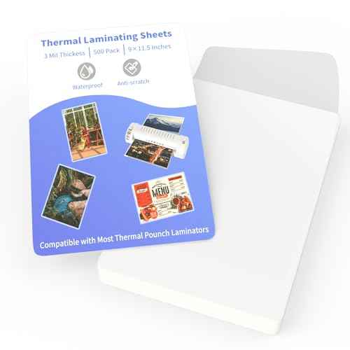 Thermal Laminating Pouches, FungLam Clear Laminating Sheets, 3 Mil Thickness Thermal Laminating Sheets, 9¡¿11.5 Inch Laminator Sheets for Laminators, Clear Plastic Letter Size Sheets, 500 Pack.