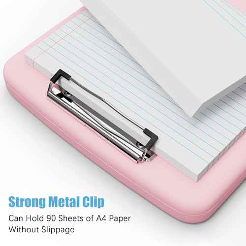Hongri Clipboard with Storage with Pen Holder, Folder Nursing Clip Board 8.5 x 11 Foilo-Side Opening, High Capacity, Light Weight for Teachers, Classroom. Size 14 x 9.6 x 1.2 in(Pink)
