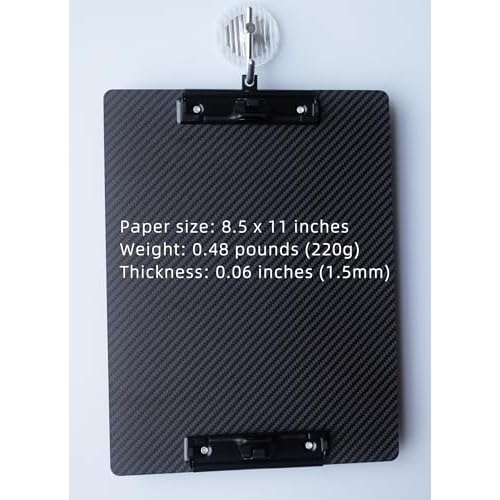Carbon Fiber 2-Clip Clipboard with Pen Holder,Black Outdoor Double Clip Clipboard 8.5x11,3k Twill Carbon Fiber with 2 Strong Metal Clips, A4/Letter Size