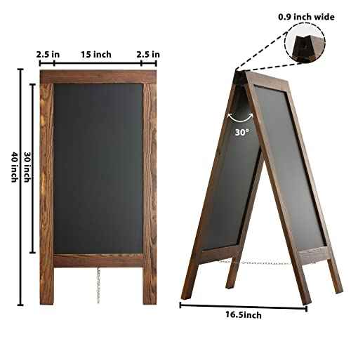Sandwich Board 40"x20" Solid Pine Wood Rustic Brown,Chalk Board Sign Board,Sandwich Board Signs Outdoor, Chalkboard Easel,A Frame Chalkboard Sign
